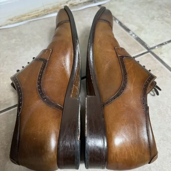 NICE Mezlan Men's 12 M Brown Leather Derby Oxford Wingtip Brogue Dress Shoes