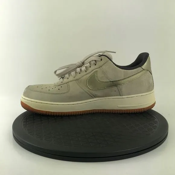 Nike Air Force 1 ‘07 Premium Tan/Gold Suede Shoes 818595-200 Women’s Size 11.5