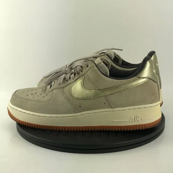 Nike Air Force 1 ‘07 Premium Tan/Gold Suede Shoes 818595-200 Women’s Size 11.5