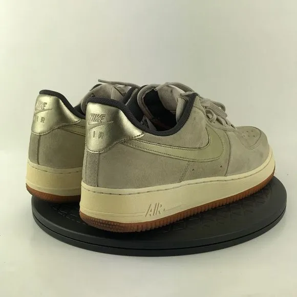 Nike Air Force 1 ‘07 Premium Tan/Gold Suede Shoes 818595-200 Women’s Size 11.5