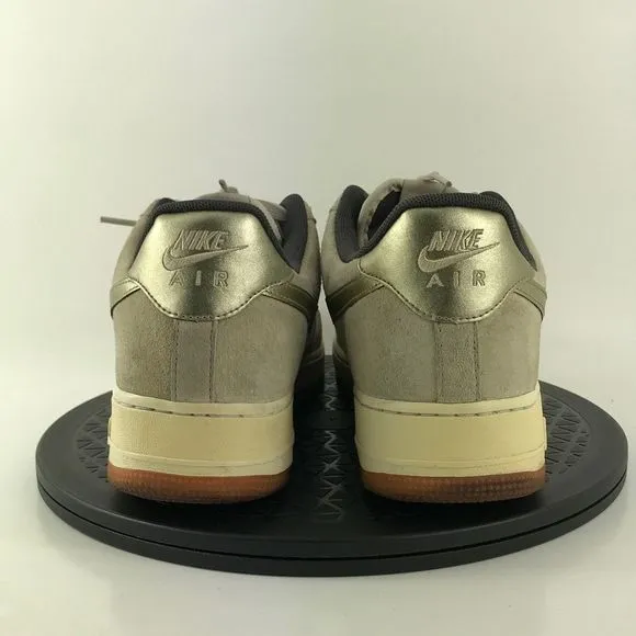 Nike Air Force 1 ‘07 Premium Tan/Gold Suede Shoes 818595-200 Women’s Size 11.5