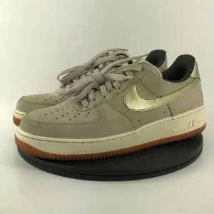 Nike Air Force 1 ‘07 Premium Tan/Gold Suede Shoes 818595-200 Women’s Size 11.5