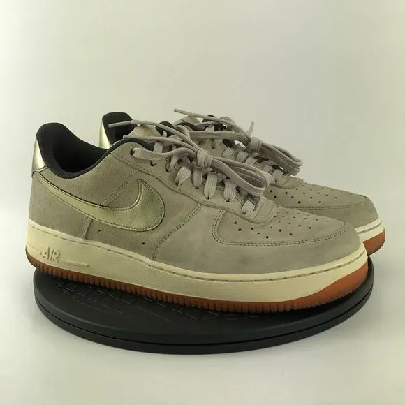 Nike Air Force 1 ‘07 Premium Tan/Gold Suede Shoes 818595-200 Women’s Size 11.5