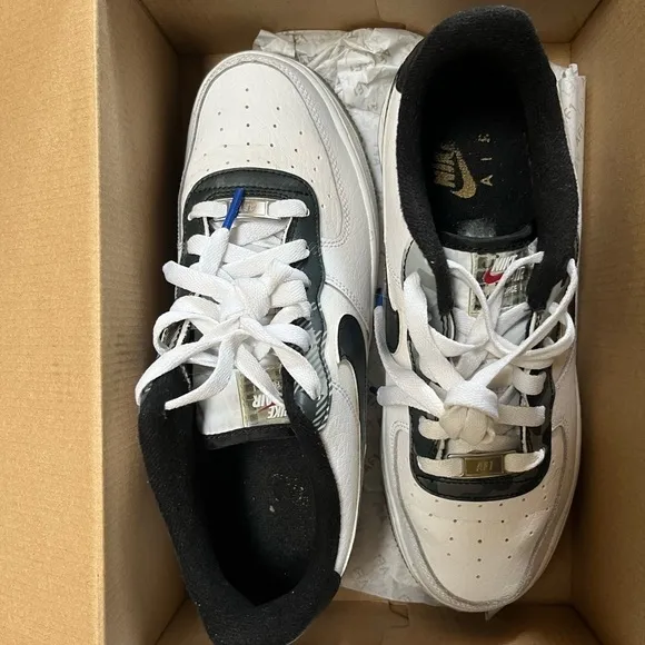 NIKE AIR FORCE 1 Remix Pack street youth unisex Shoes White Leather sneaker 6.5Y