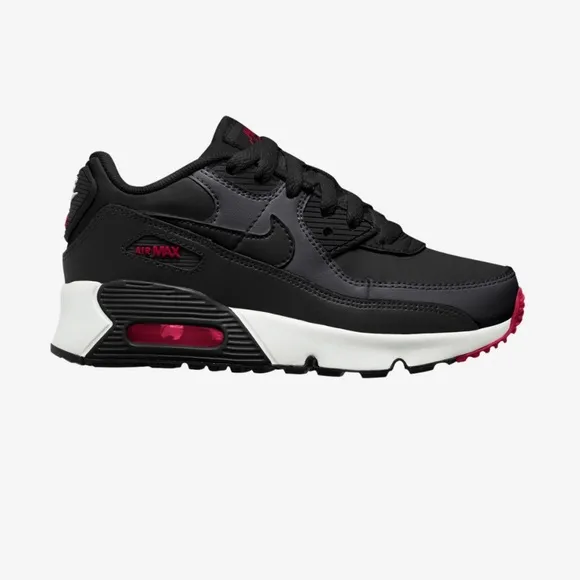 Nike Air Max 90 Leather GS 'Anthracite Team Red' Kid Boy Youth Sneakers