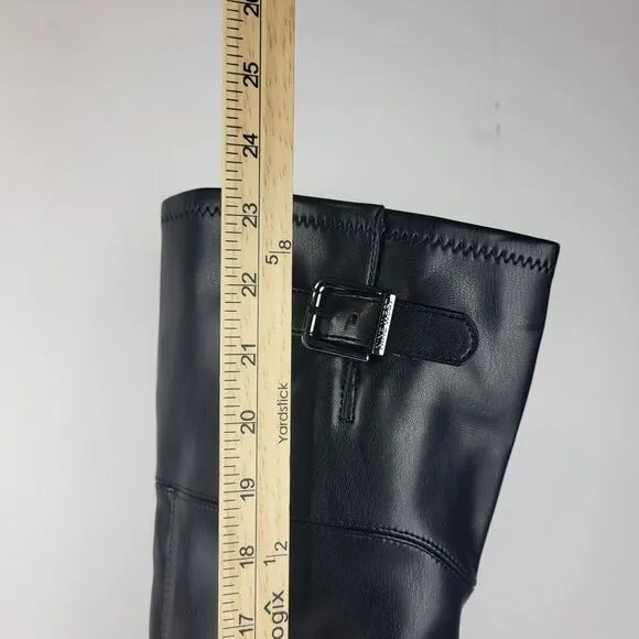 Nine West Over The Knee Buckle Faux Leather Women's Boots Black Size 8