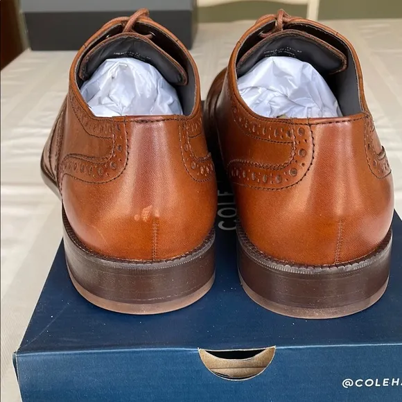 NWOT Cole Haan Men's Brown Leather Dress Shoes, Size 11.5M