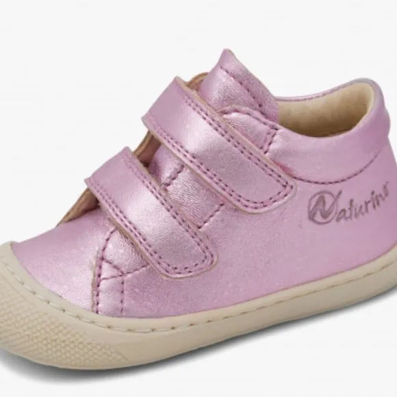 NWT NATURINO COCOON VL First-steps leather and suede shoes in Bright pink