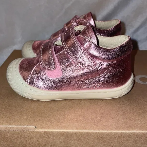 NWT NATURINO COCOON VL First-steps leather and suede shoes in Bright pink