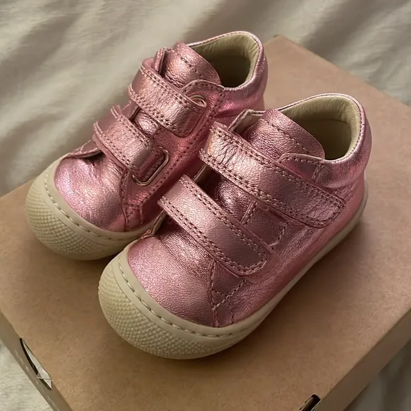 NWT NATURINO COCOON VL First-steps leather and suede shoes in Bright pink