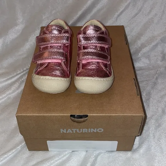 NWT NATURINO COCOON VL First-steps leather and suede shoes in Bright pink