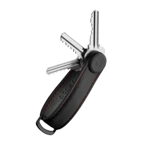 Orbitkey Crazy Horse Leather Obsidian Black/Red
