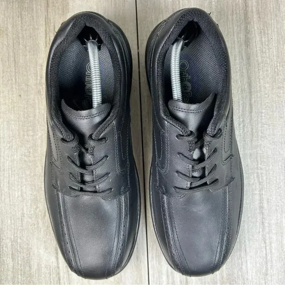 OrthoFeet Gramercy 465 Black Leather Oxford Dress Shoe Men Size 11 EEEE 4E XWide