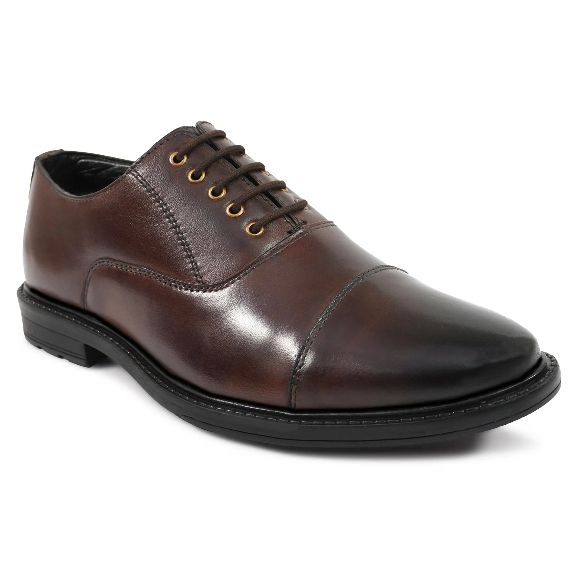 OstrichFit HANDCRAFTED OXFORD  PLAIN FORMAL LACEUP DERBY SHOES WITH CAP TOE FOR MEN ART OF-6515