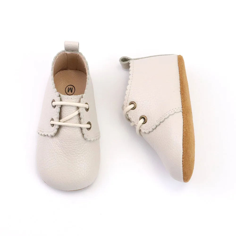 Oxford Leather Shoe Soft Sole - Cloud