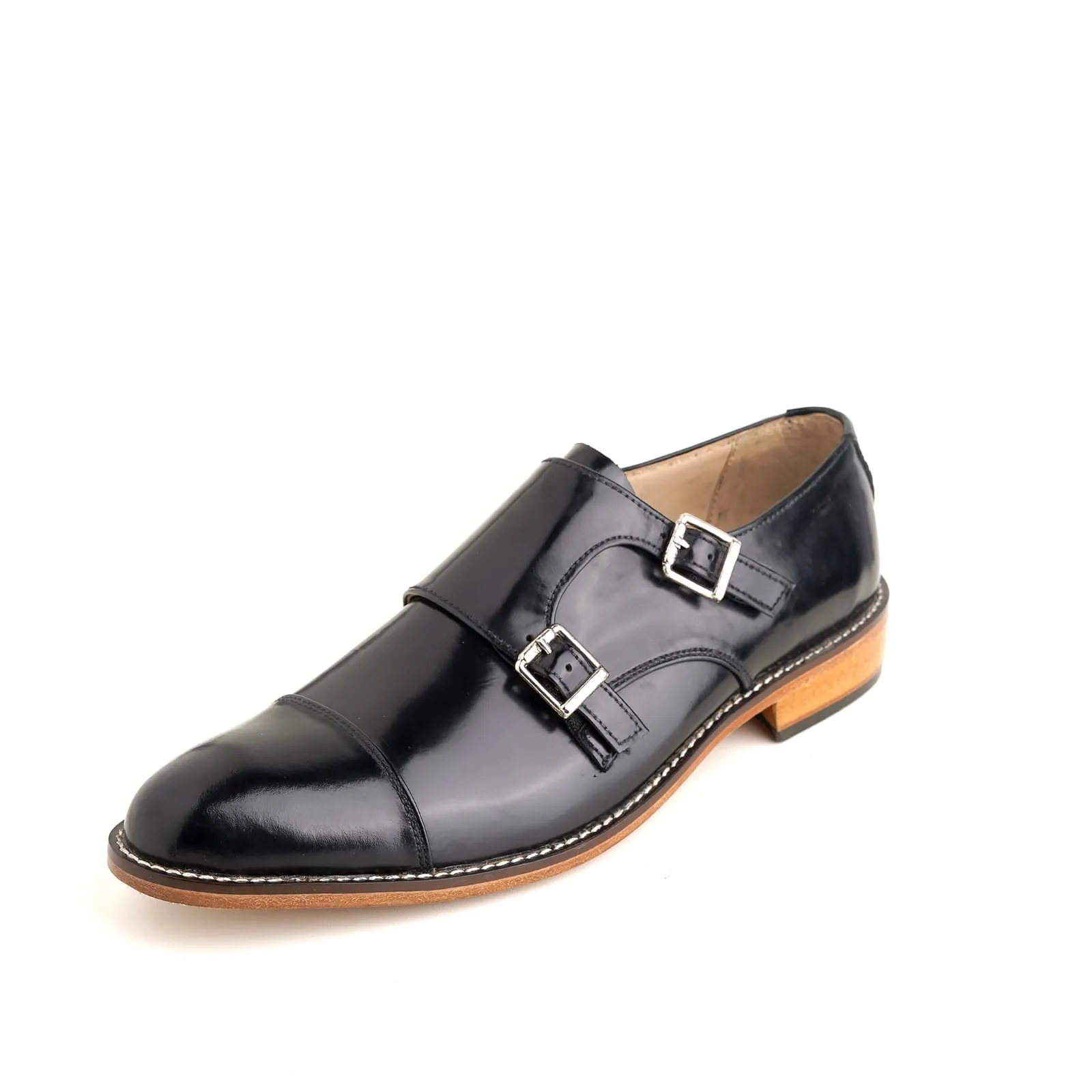 Patent Cow Leather Double-Monk Shoe