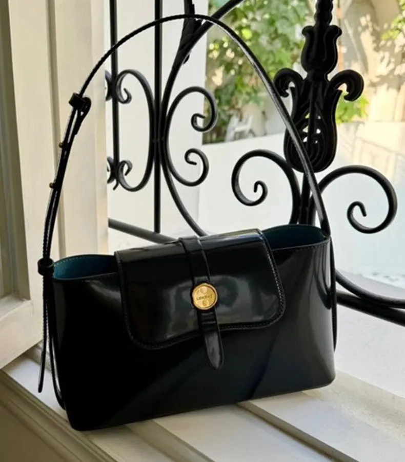 Patent Leather Korean Handbag - Designer Style