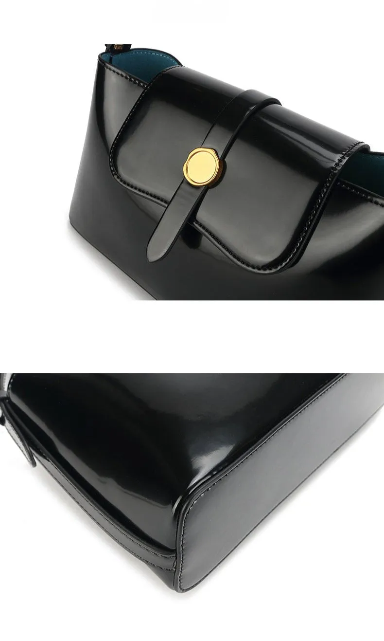Patent Leather Korean Handbag - Designer Style