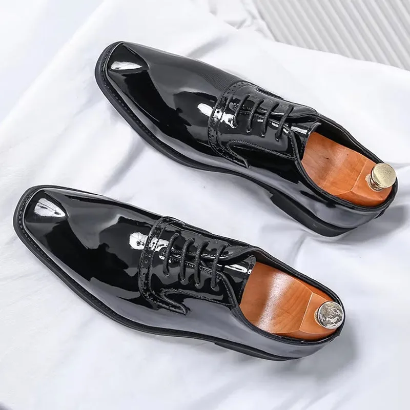 Patent Leather Men's Shoes Pointed Oxford
