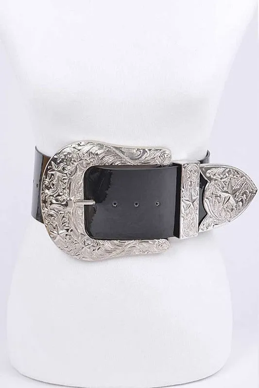 Patent Leather Statement Oversize Belt