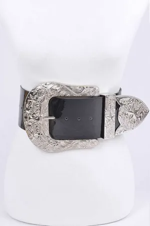 Patent Leather Statement Oversize Belt