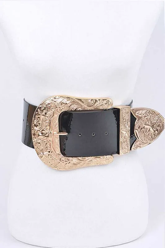 Patent Leather Statement Oversize Belt