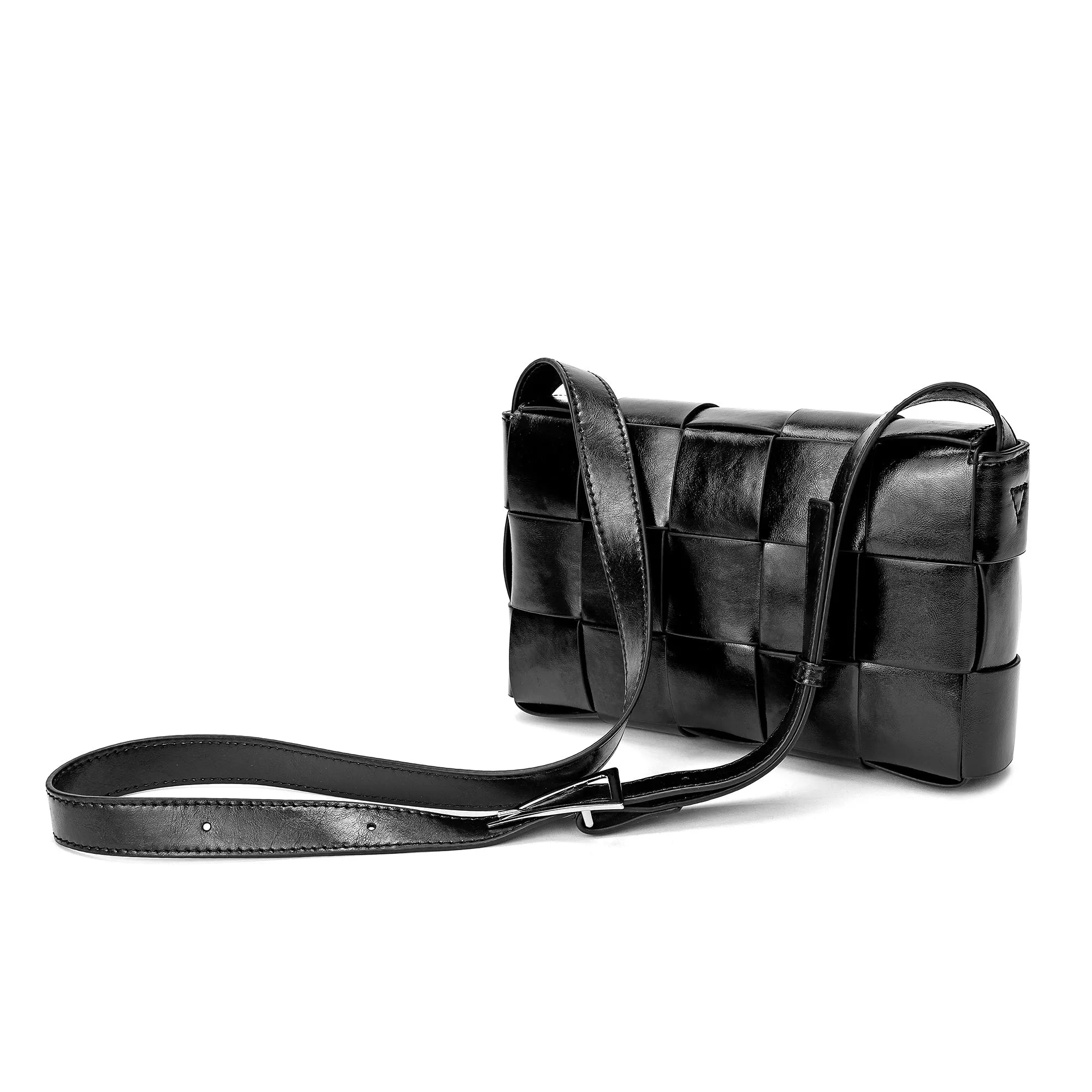 Patent Leather Woven Crossbody
