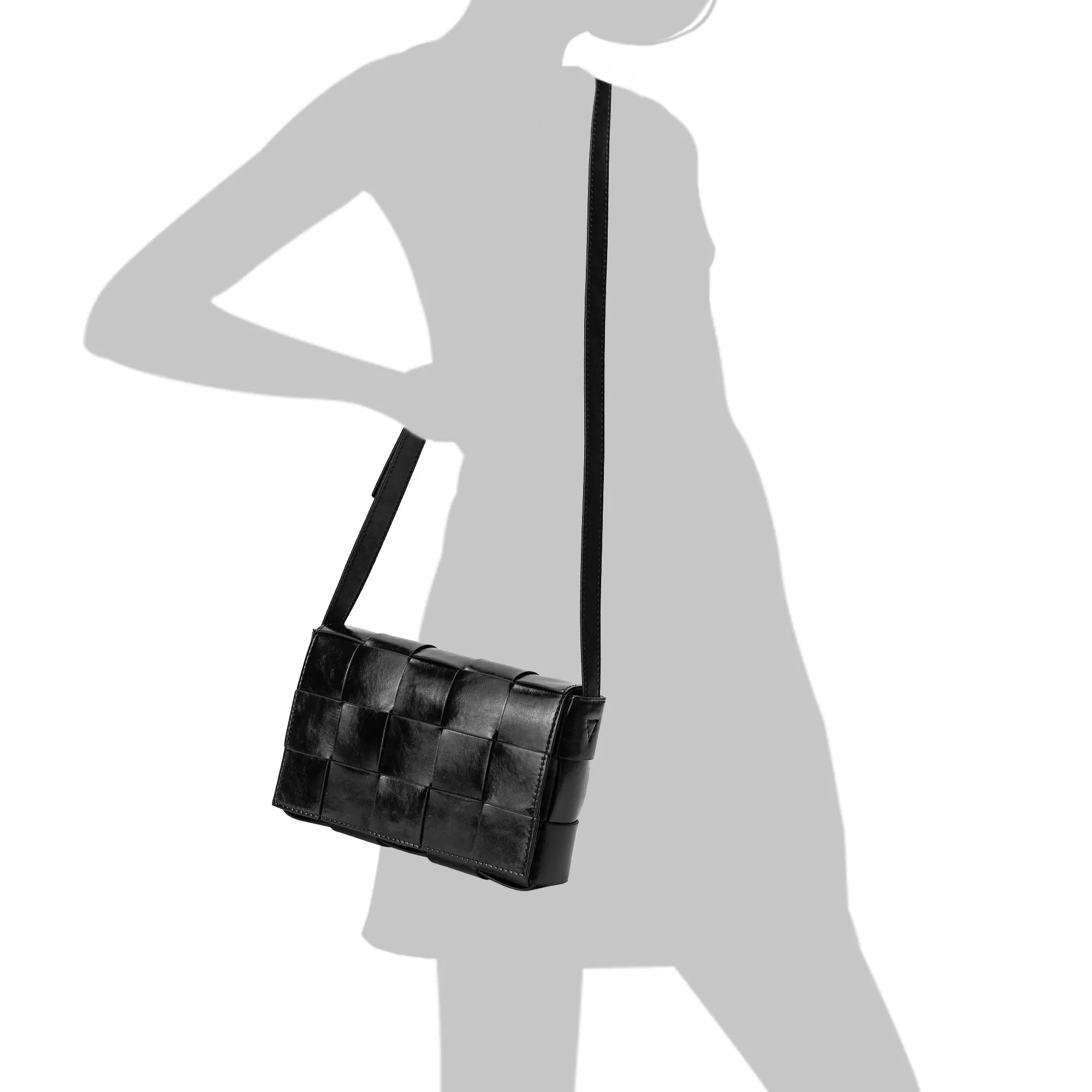 Patent Leather Woven Crossbody
