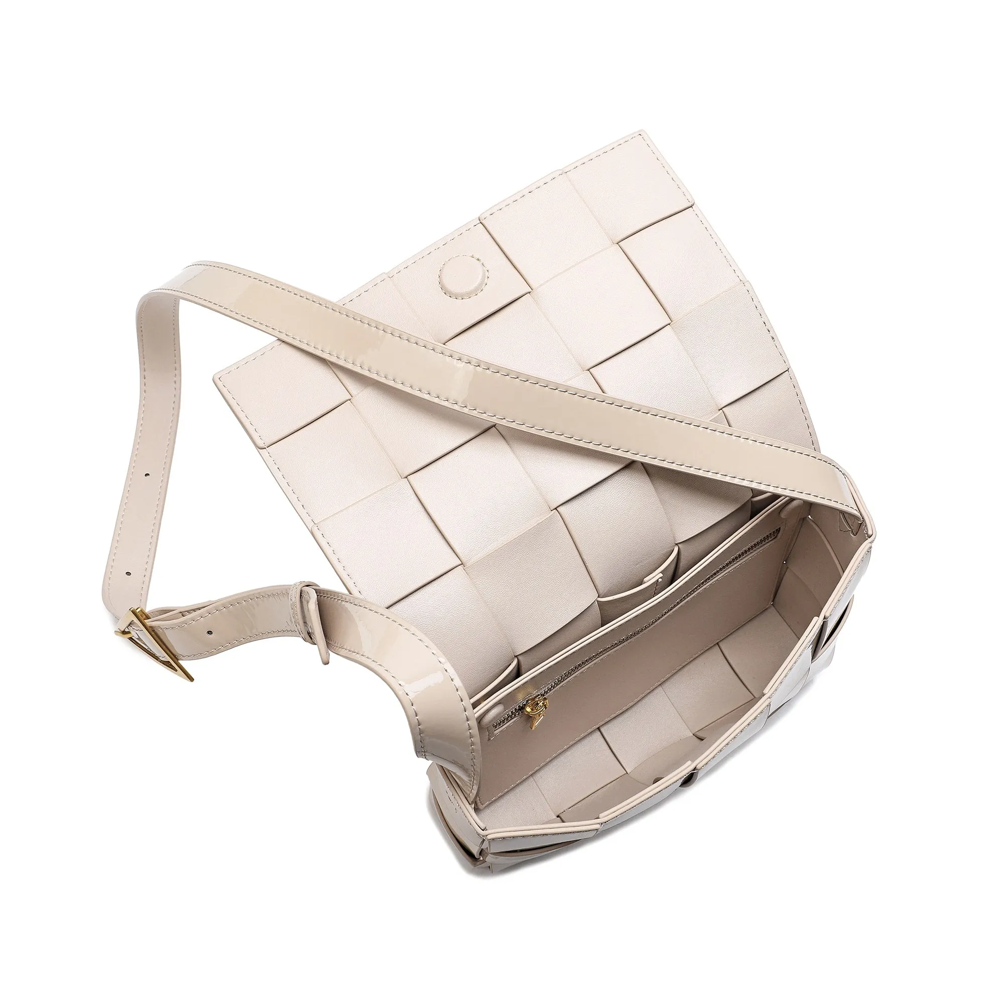 Patent Leather Woven Crossbody