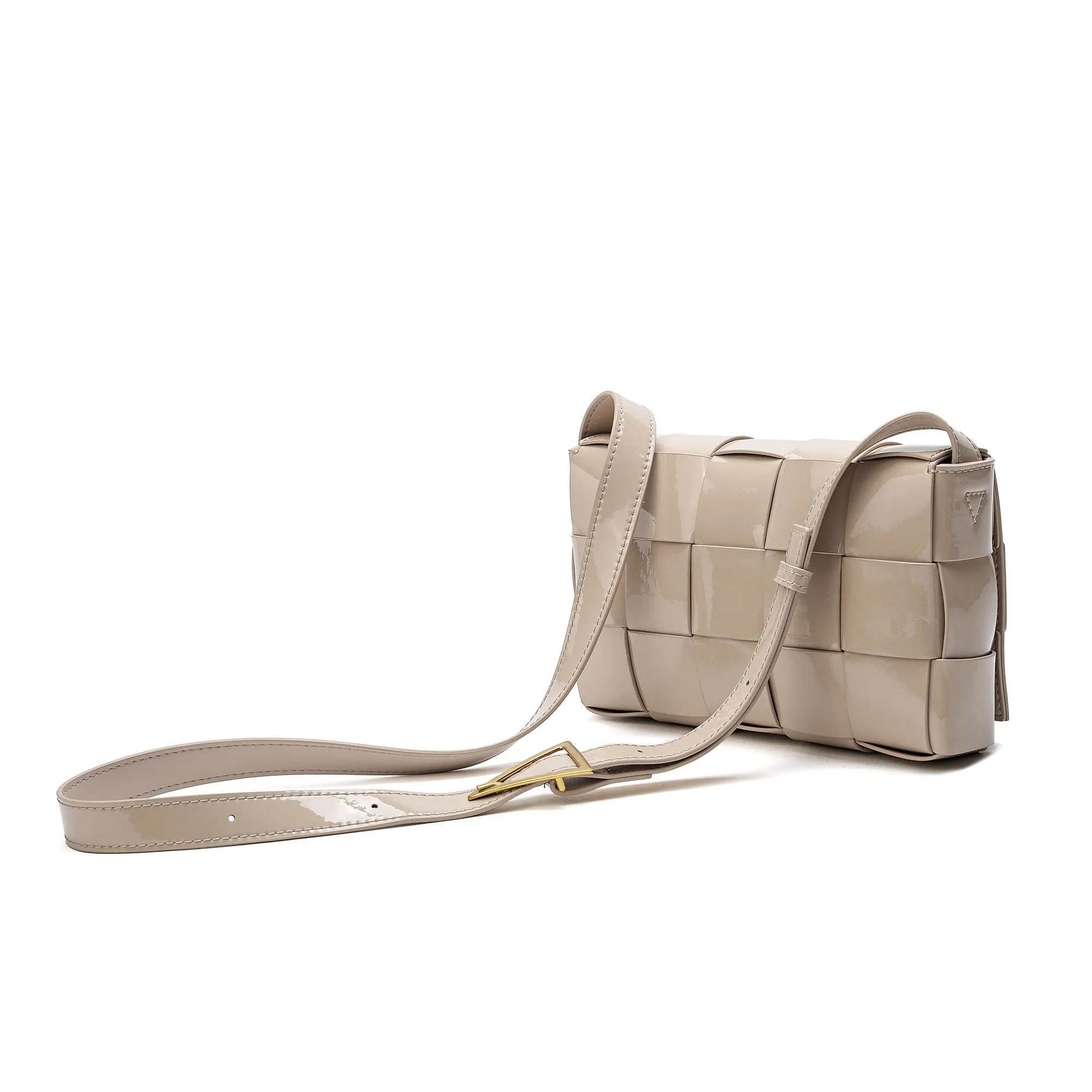 Patent Leather Woven Crossbody