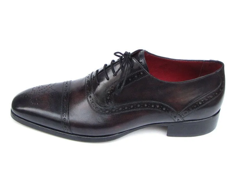 Paul Parkman Men's Hand-Painted Leather Captoe Oxfords in Bronze & Black