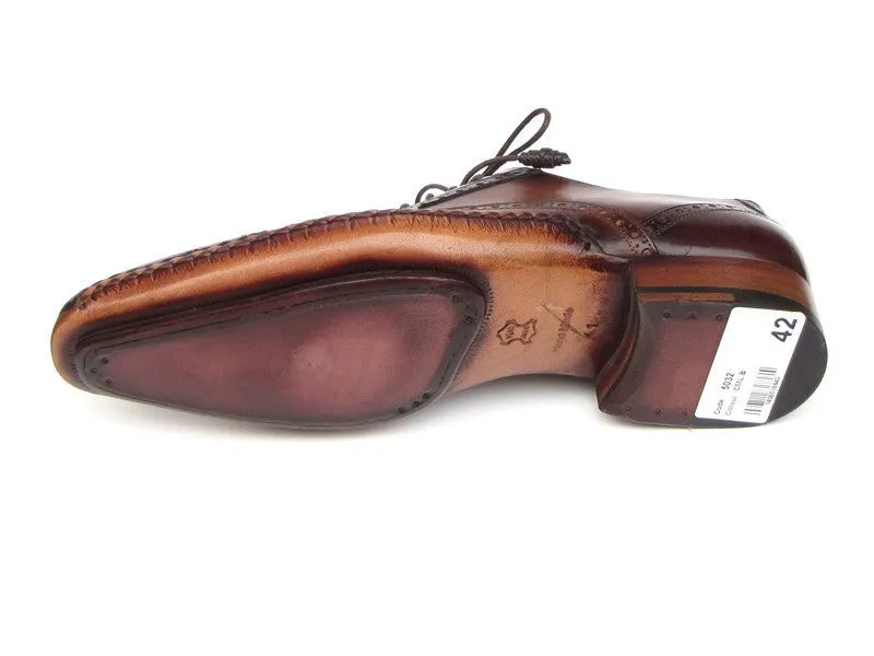 Paul Parkman Men's Hand-Painted Leather Captoe Oxfords in Brown