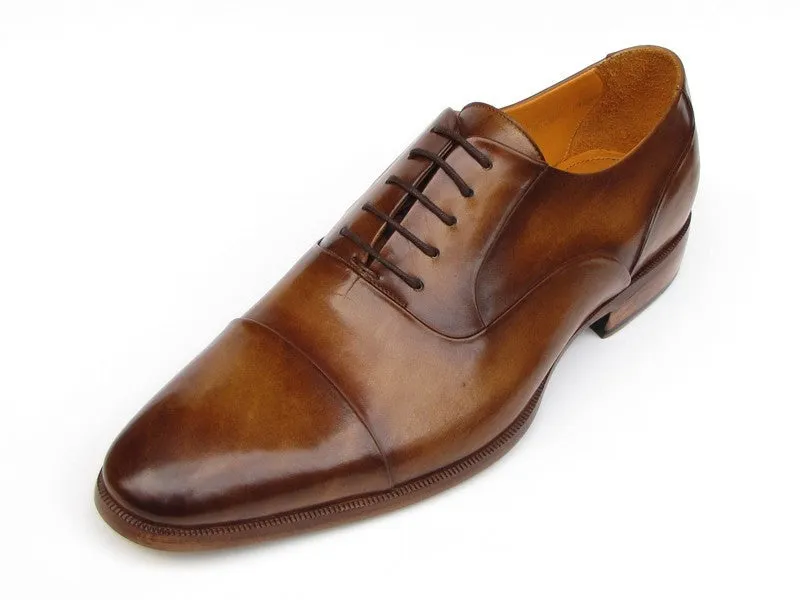 Paul Parkman Men's Hand-Painted Leather Oxfords in Brown