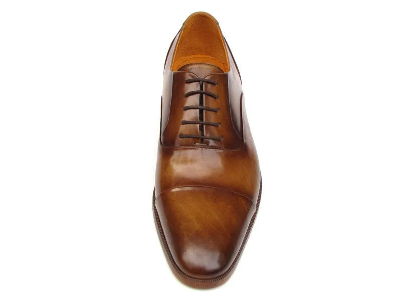 Paul Parkman Men's Hand-Painted Leather Oxfords in Brown