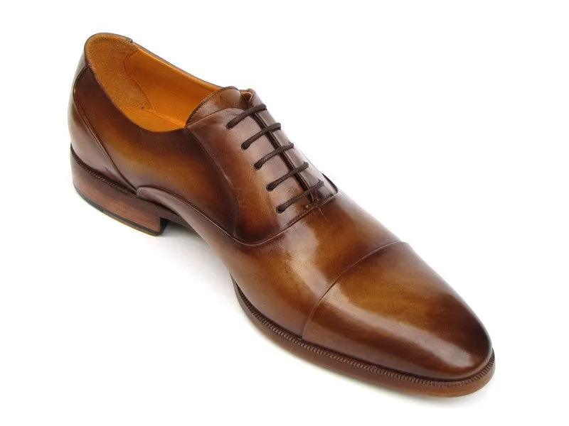 Paul Parkman Men's Hand-Painted Leather Oxfords in Brown