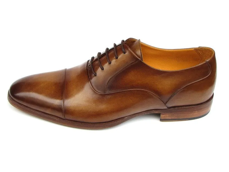 Paul Parkman Men's Hand-Painted Leather Oxfords in Brown