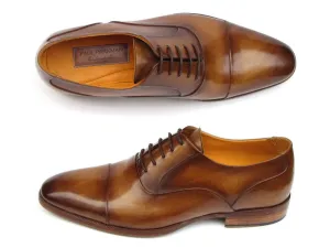 Paul Parkman Men's Hand-Painted Leather Oxfords in Brown