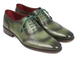 Paul Parkman Men's Hand-Painted Leather Oxfords in Green