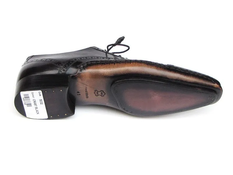 Paul Parkman Men's Handsewn Captoe Oxfords in Black