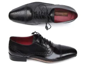 Paul Parkman Men's Handsewn Captoe Oxfords in Black