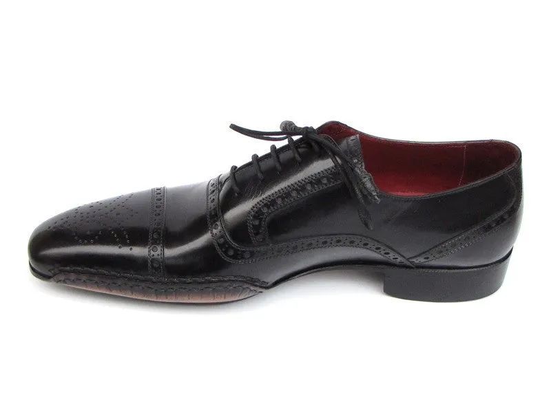 Paul Parkman Men's Handsewn Captoe Oxfords in Black