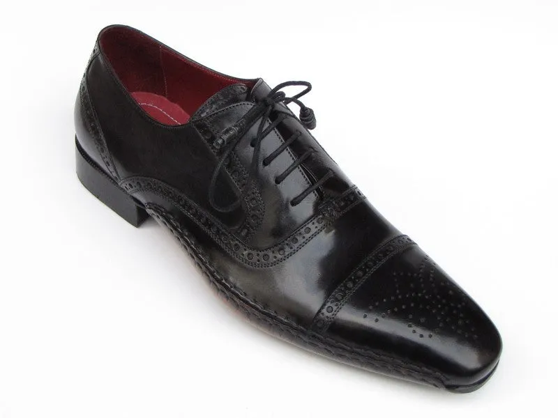 Paul Parkman Men's Handsewn Captoe Oxfords in Black