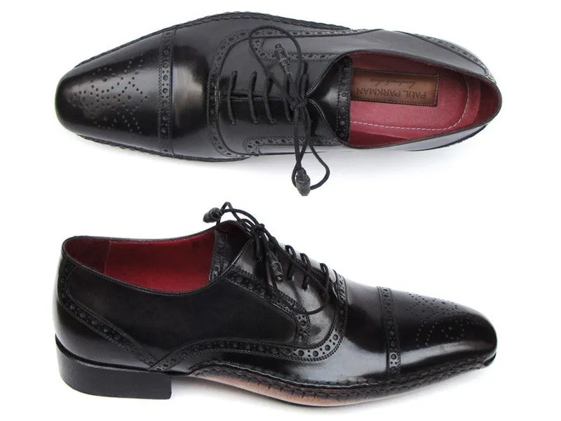 Paul Parkman Men's Handsewn Captoe Oxfords in Black