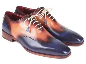 Paul Parkman Men's Wingtip Oxfords in Blue & Camel