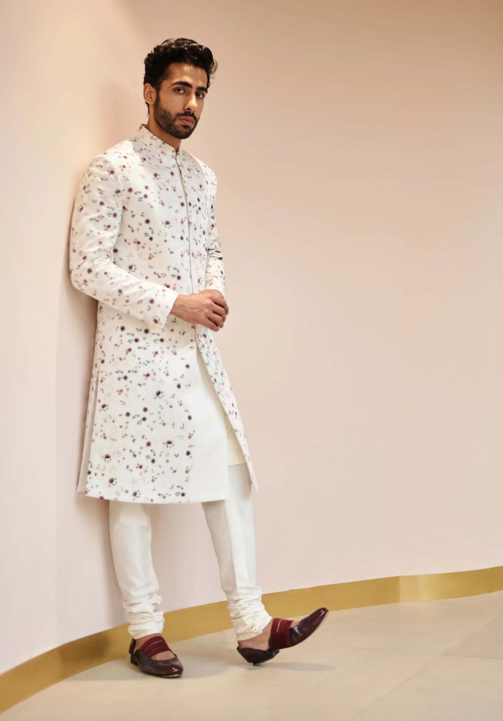 Pearl White Sherwani Set