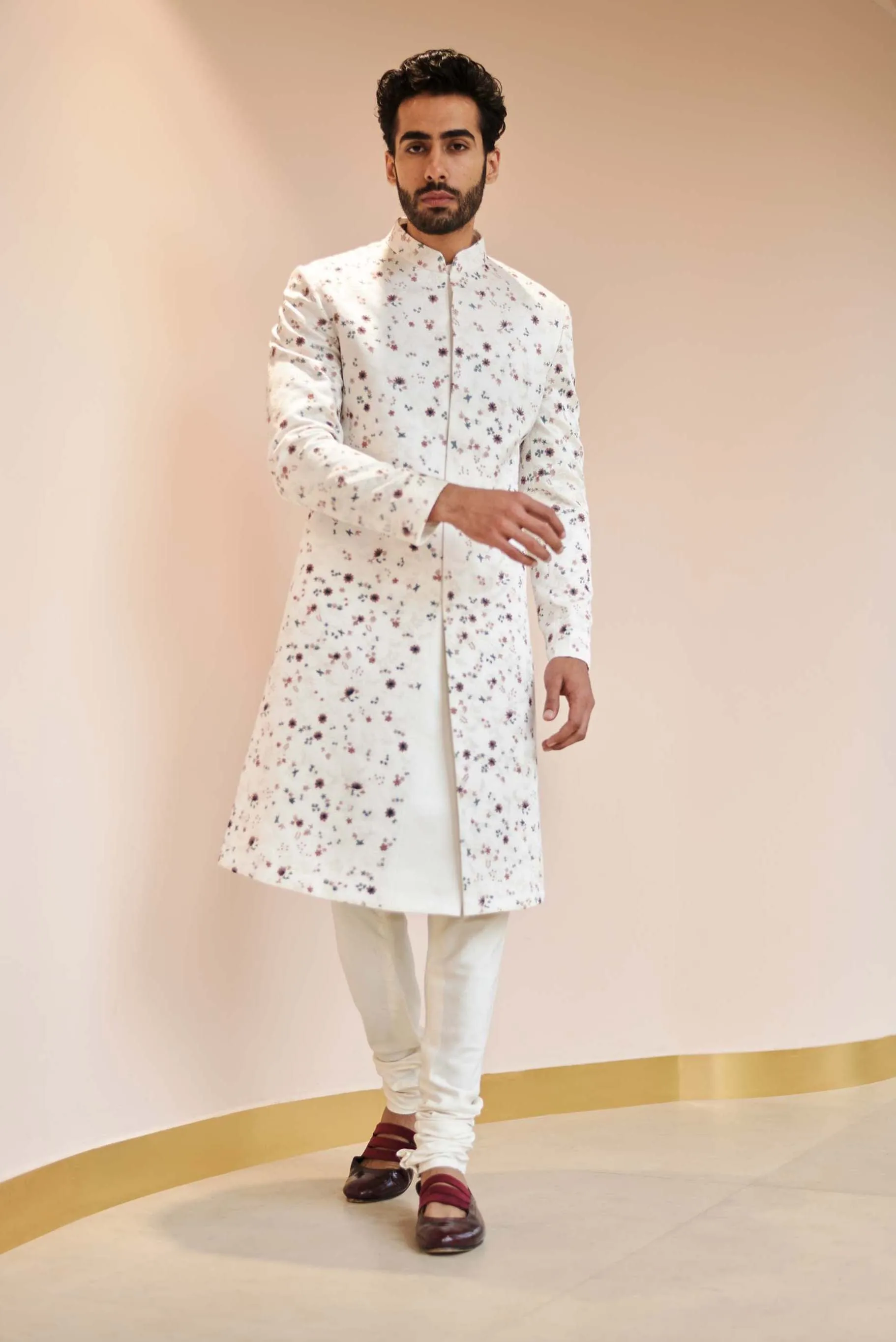 Pearl White Sherwani Set
