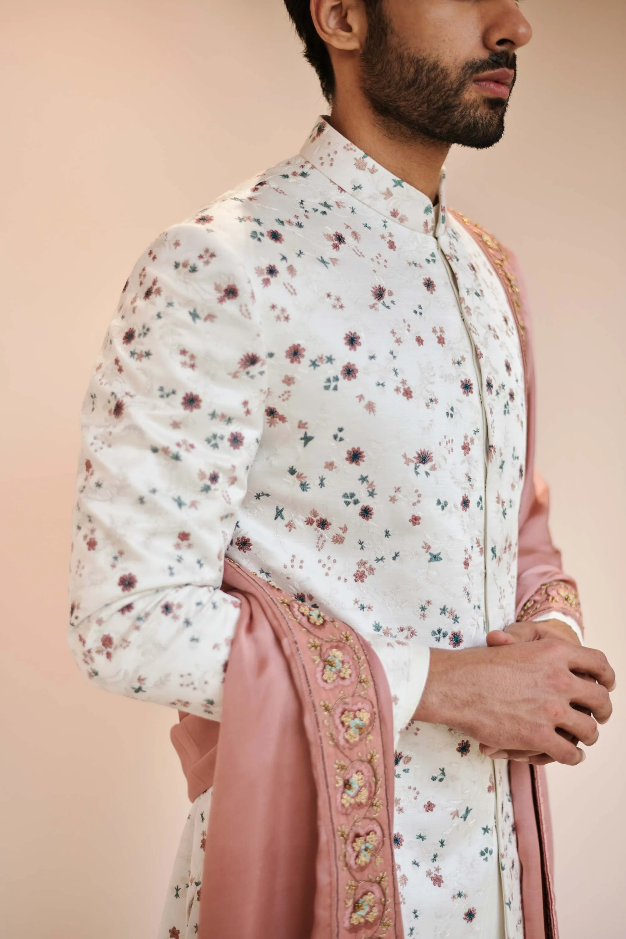 Pearl White Sherwani Set