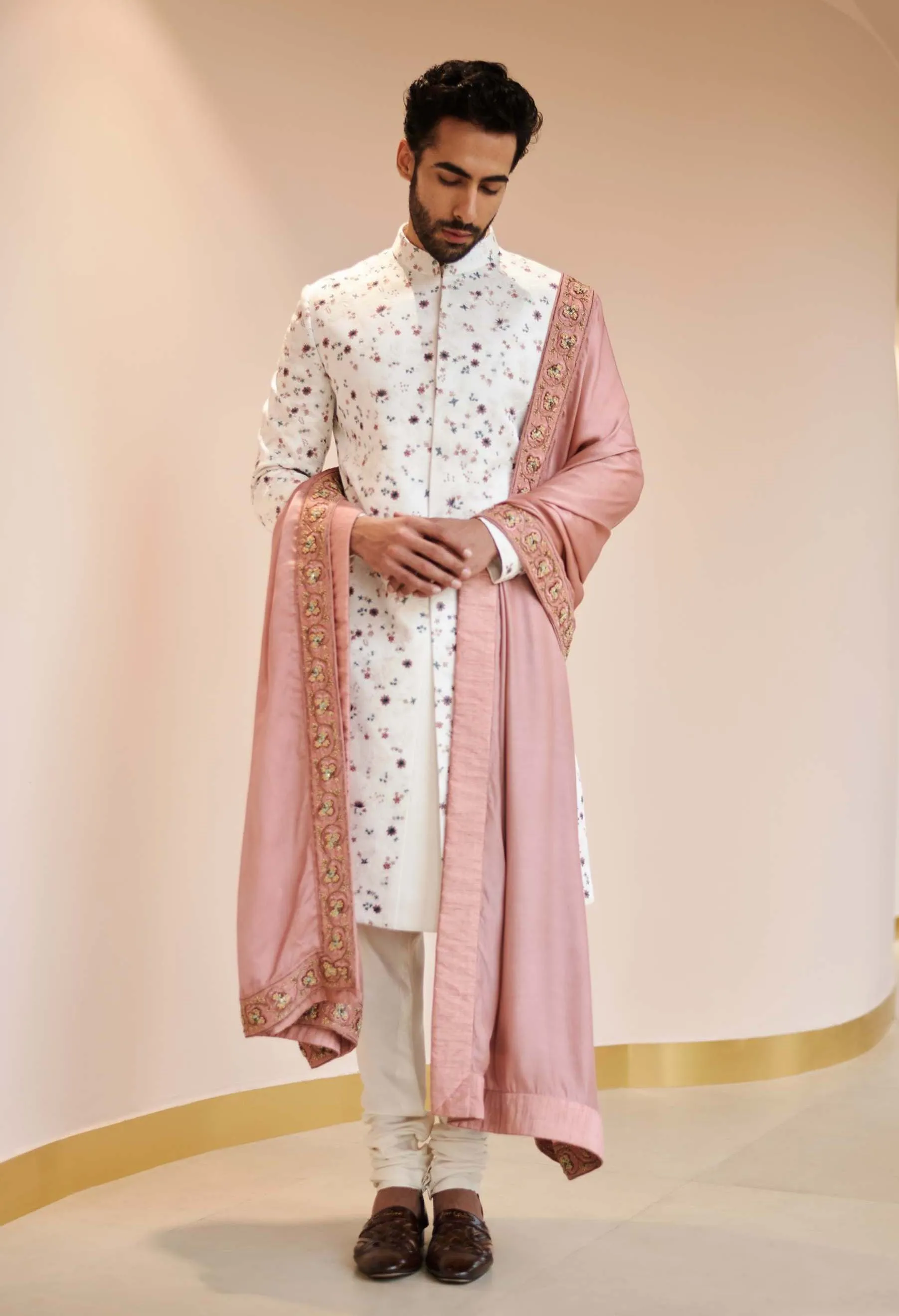 Pearl White Sherwani Set