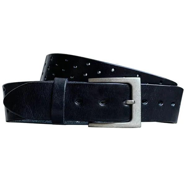 Perforata Curved Leather Belt