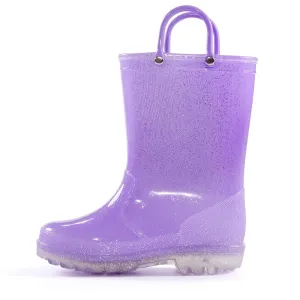 Pink/Purple/Silver Glitter Rubber Rain Boots